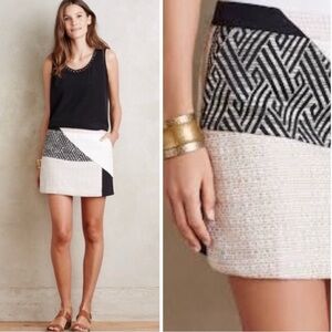 Anthropologie x Elevenses Mod Tweed Patchwork Skort - Size 2